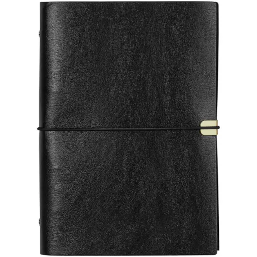 Serendipio Heritage Refillable A5 Ring-Bound Notebook Black Front
