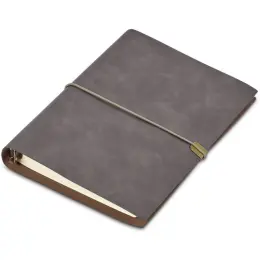 Serendipio Heritage Refillable A5 Ring-Bound Notebook Taupe Closed