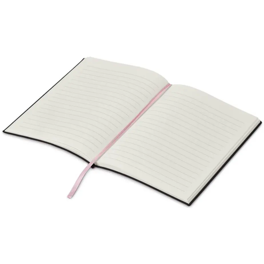 Altitude Pinstripe A5 Soft Cover Notebook Pink Open