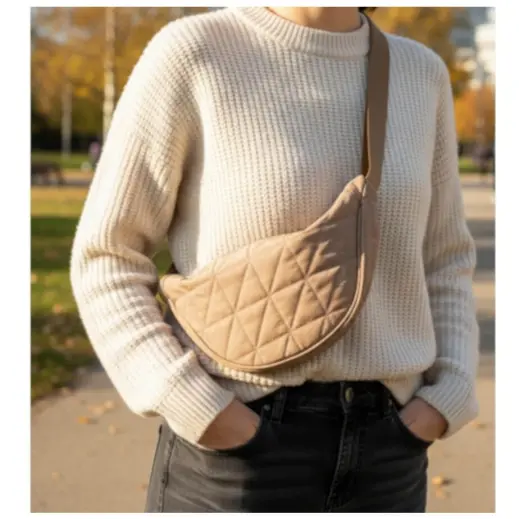 Sahara Quilted Sling Bag On Shoulder