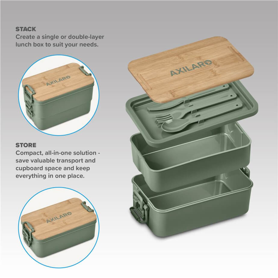 Urban Terrain Lakeside Double Layer Lunch Box & Cutlery Set Info