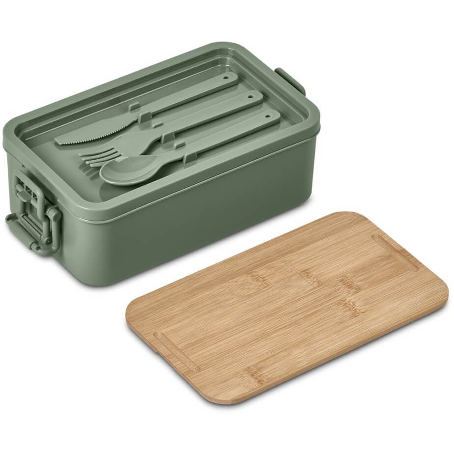 Urban Terrain Lakeside Double Layer Lunch Box & Cutlery Set Moss Cutlery