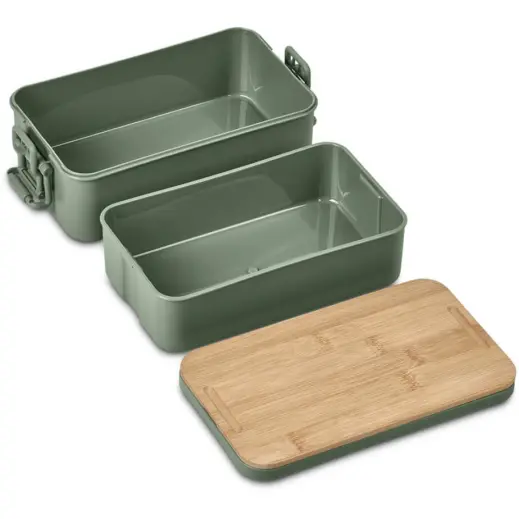 Urban Terrain Lakeside Double Layer Lunch Box & Cutlery Set Moss Display