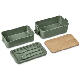 Urban Terrain Lakeside Double Layer Lunch Box & Cutlery Set Moss Set