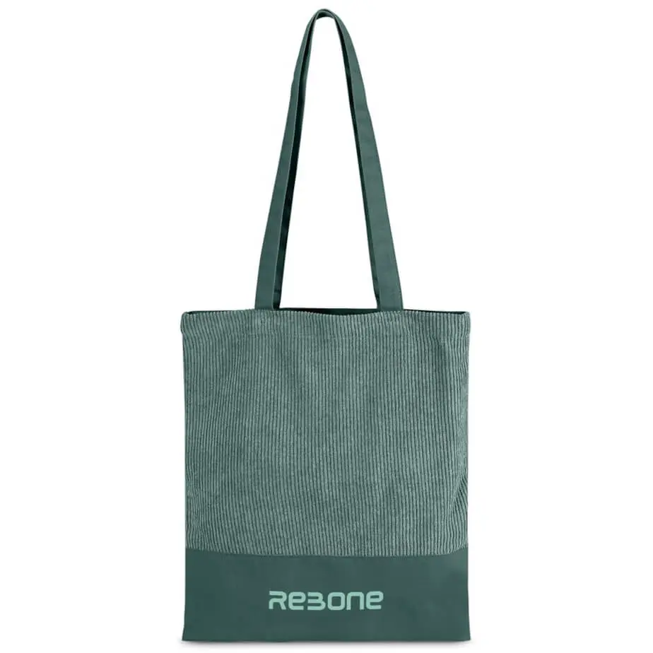 Serendipio Milestone Corduroy & Cotton Shopper Dark Green Branded