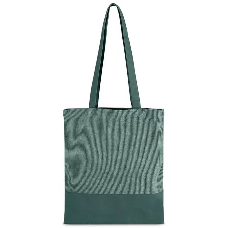 Serendipio Milestone Corduroy & Cotton Shopper Dark Green