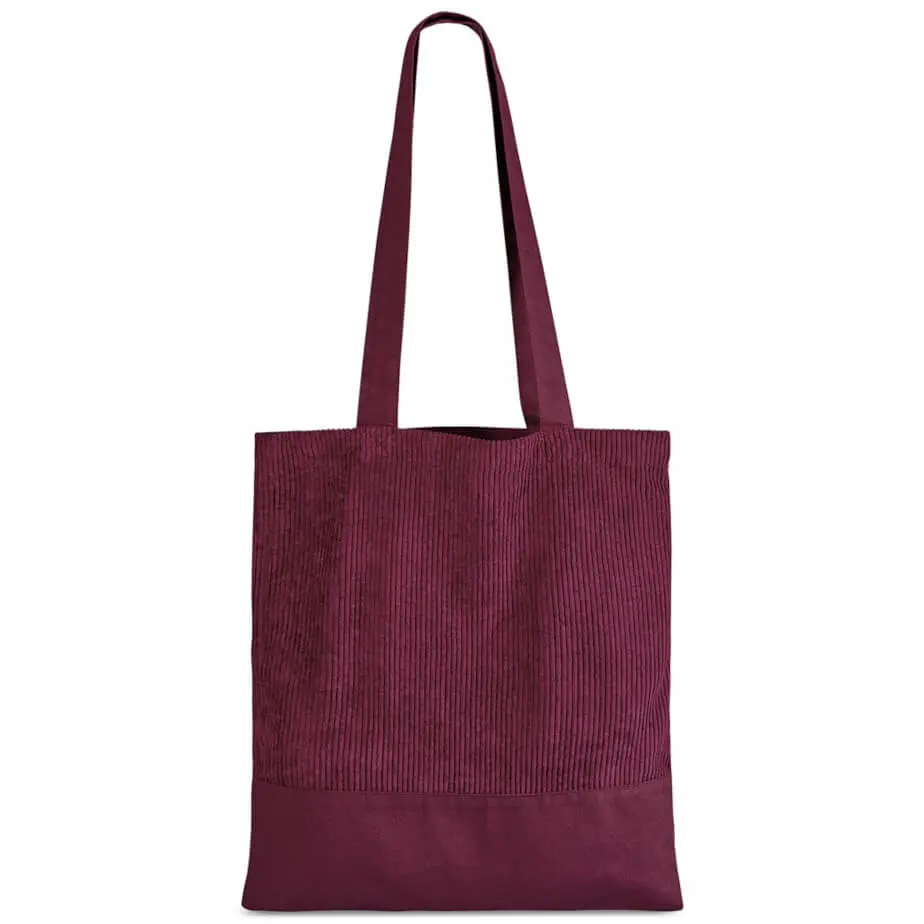 Serendipio Milestone Corduroy & Cotton Shopper Maroon