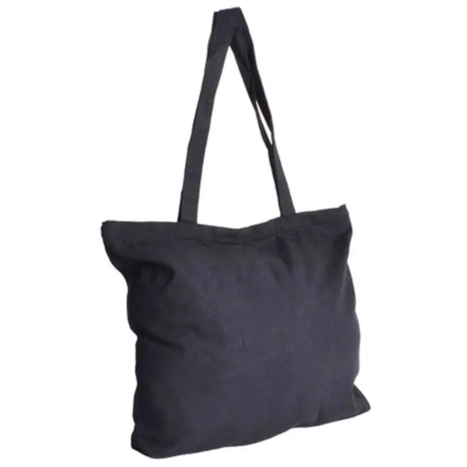 280g Cotton Zip Tote Bag Black Display