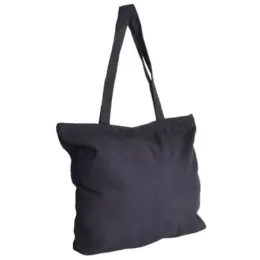 280g Cotton Zip Tote Bag Black Display