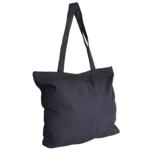 280g Cotton Zip Tote Bag Black Display