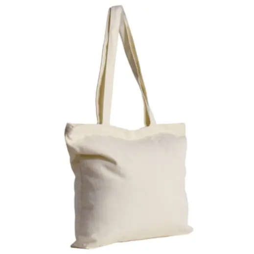 280g Cotton Zip Tote Bag Natural Display