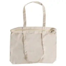 280g Cotton Zip Tote Bag Natural Zip