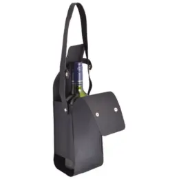 Wine Bottle Carrier Tote Black Open