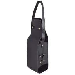 Wine Bottle Carrier Tote Black Side