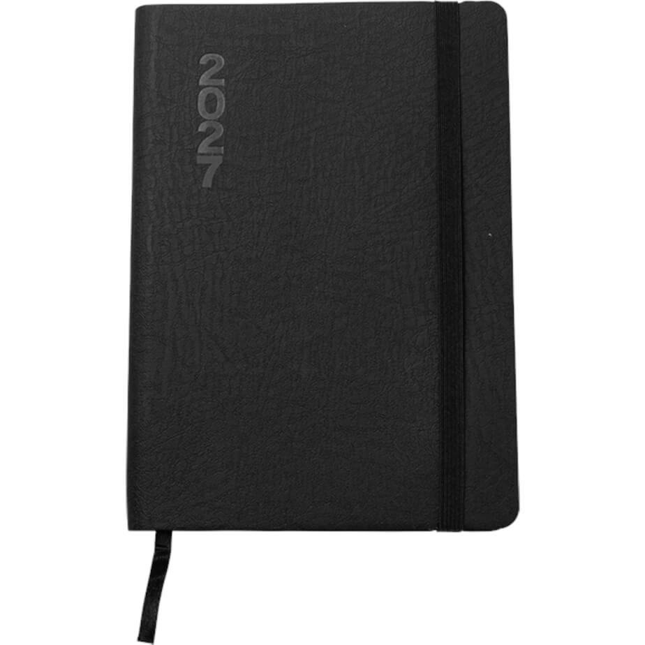 2027 Soft Touch Square A4 Diary Black