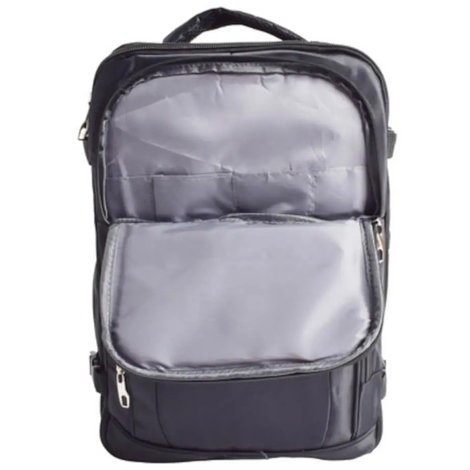 Transit Travel Backpack Black Front Open