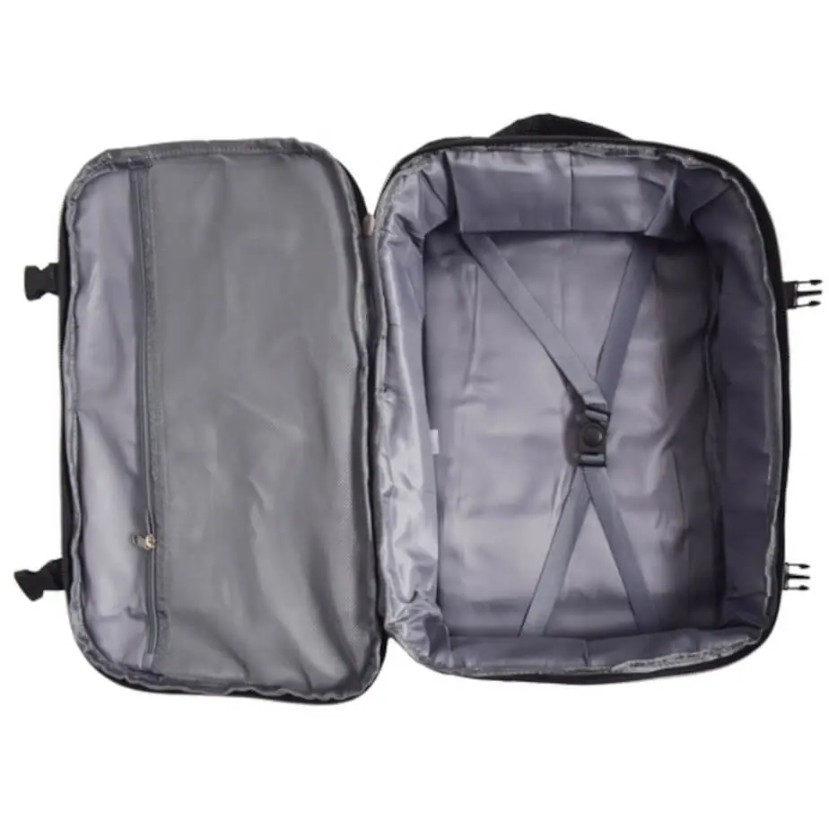Transit Travel Backpack Black Open X-Straps