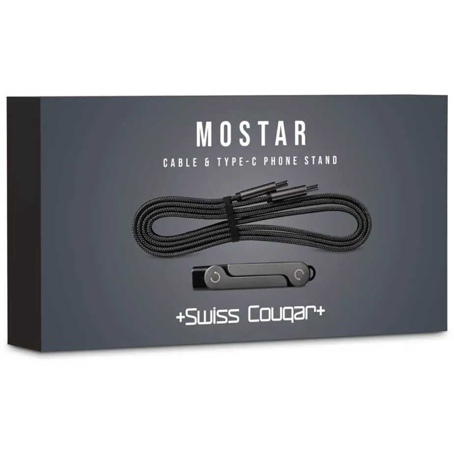 Swiss Cougar Mostar Fast Charge Cable & Type-C Phone Stand Gift Box