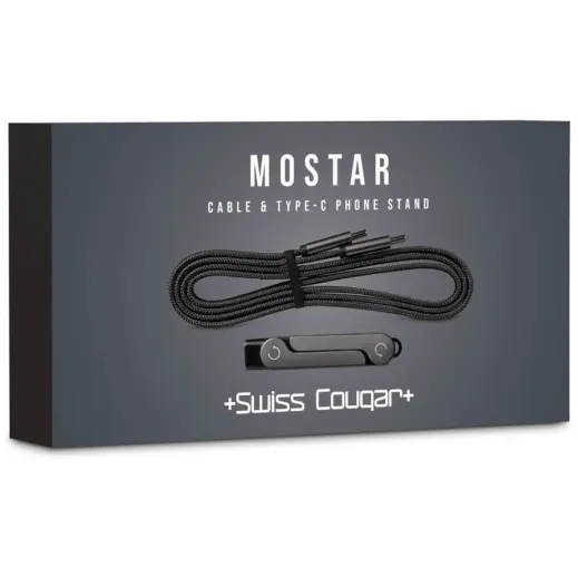 Swiss Cougar Mostar Fast Charge Cable & Type-C Phone Stand Gift Box