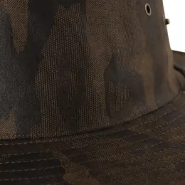 FWRD Oilskin Camo Bush Hat Choc Close Up