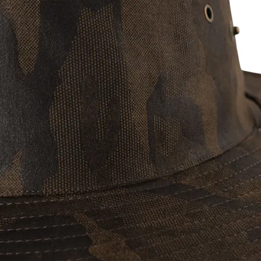 FWRD Oilskin Camo Bush Hat Choc Close Up