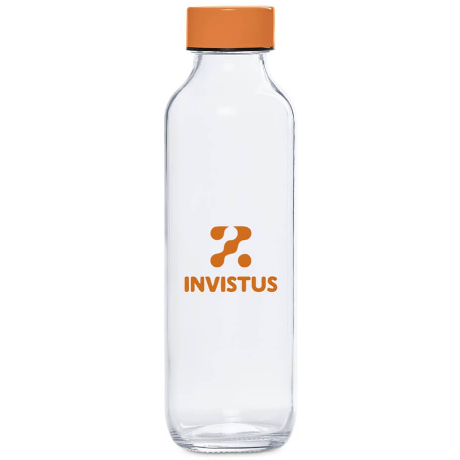 Kooshty Gladiola Glass Water Bottle Orange Branded
