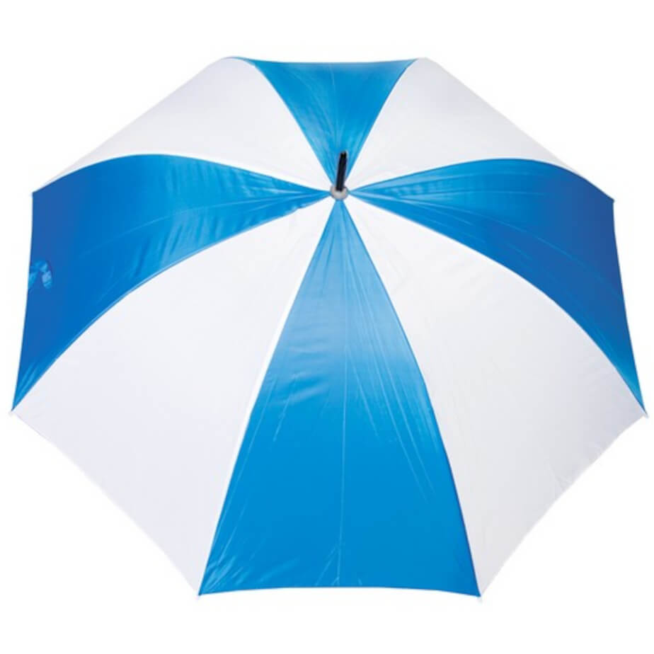 Large Golf Umbrella - EVA Handle Blue-White Open