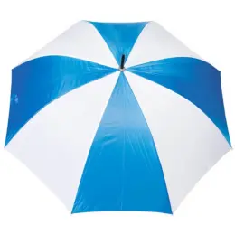 Large Golf Umbrella - EVA Handle Blue-White Open Image
