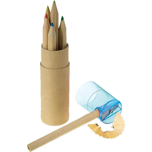 Coloured Pencil Set with Sharpener - Set of 6 Display