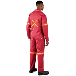 Trade Polycotton Conti Suit Reflective Arms, Legs & Back - Orange Tape