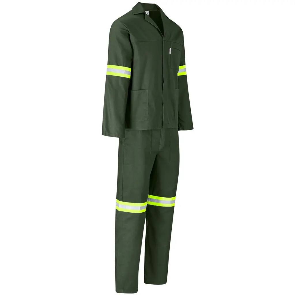 Acid Resistant Polycotton Conti Suit - Reflective Arms & Legs - Yellow Tape