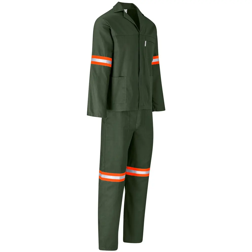 Acid Resistant Polycotton Conti Suit - Reflective Arms & Legs - Orange Tape
