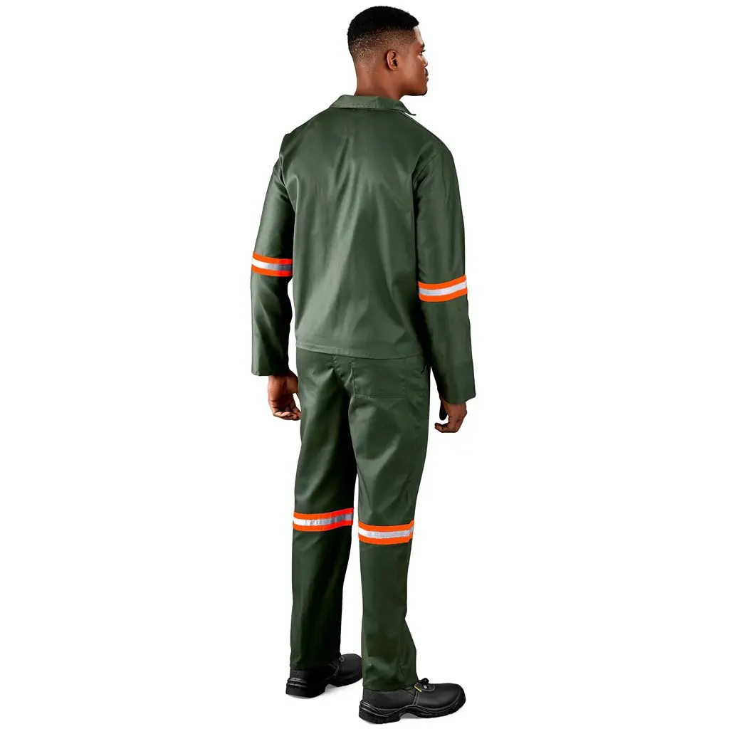 Acid Resistant Polycotton Conti Suit - Reflective Arms & Legs - Orange Tape