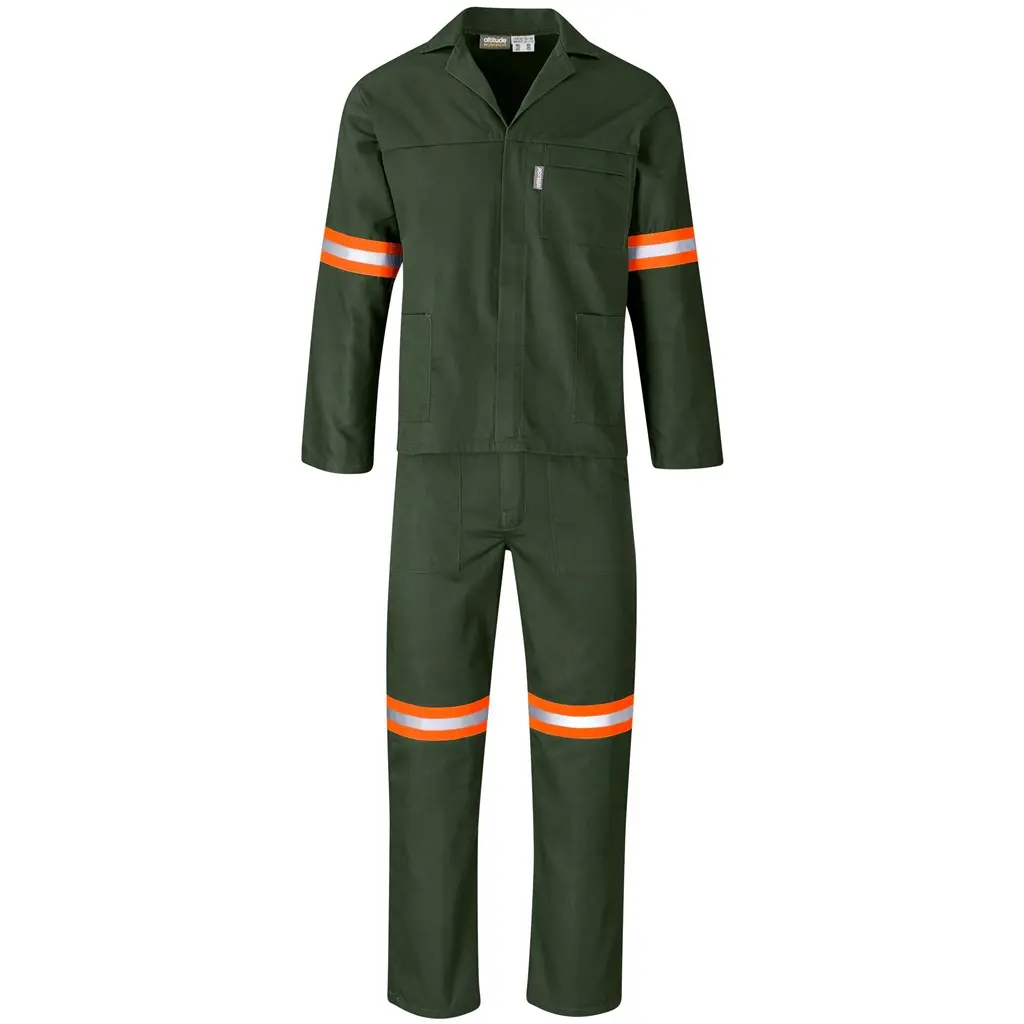 Acid Resistant Polycotton Conti Suit - Reflective Arms & Legs - Orange Tape