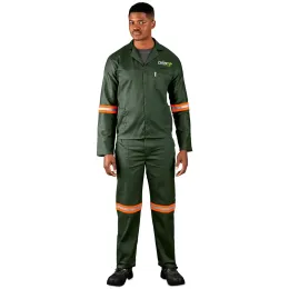 Acid Resistant Polycotton Conti Suit - Reflective Arms & Legs - Orange Tape