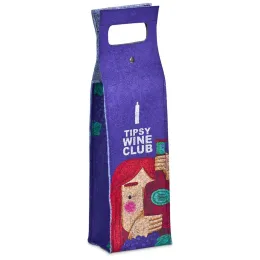 Hoppla Velto RPET Felt Single Wine Bottle Carrier