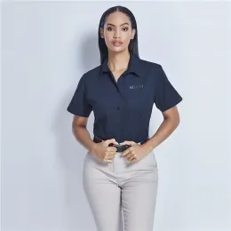 Ladies Short Sleeve Brushed Cotton Twill Moderna Shirt