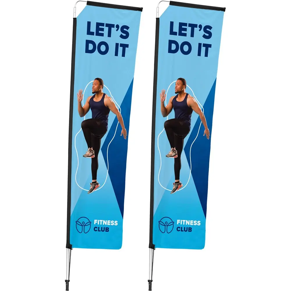 Legend 3m Telescopic Single-Sided Flying Banner - Set Of 2