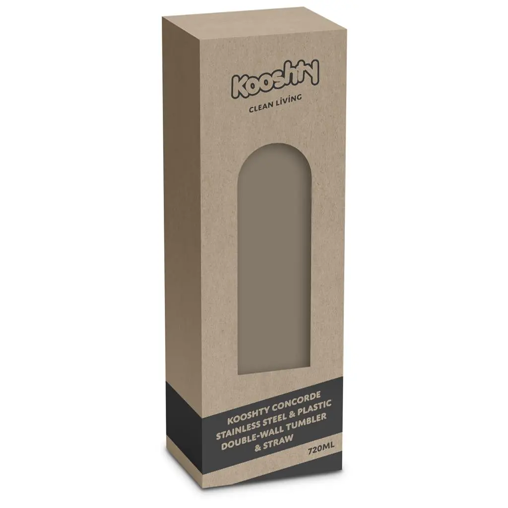 Kooshty Concorde Stainless Steel & Plastic Double-Wall Tumbler & Straw
