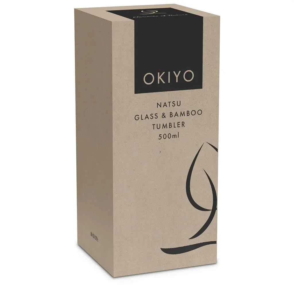 Okiyo Natsu Glass & Bamboo Tumbler & Straw