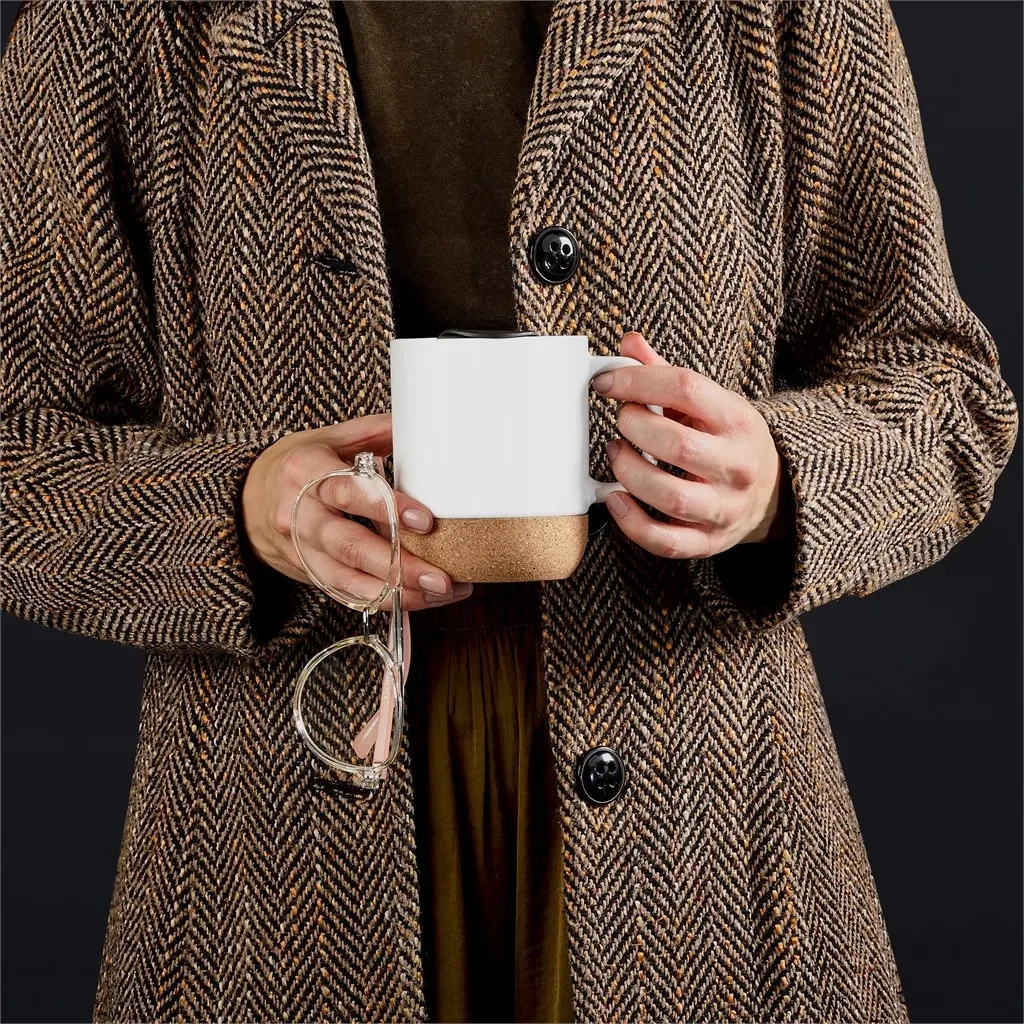 Serendipio Sienna Cork & Ceramic Sublimation Coffee Mug