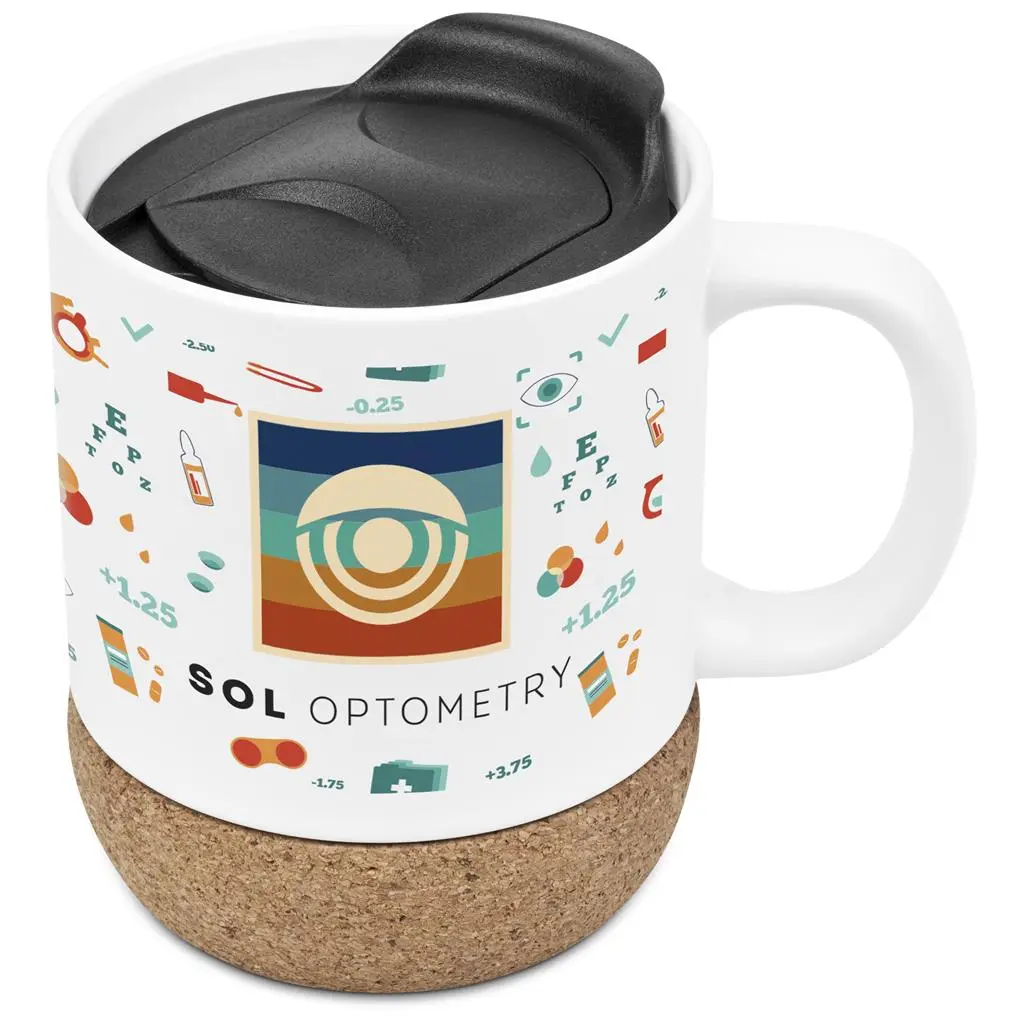 Serendipio Sienna Cork & Ceramic Sublimation Coffee Mug