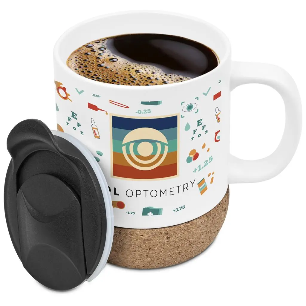 Serendipio Sienna Cork & Ceramic Sublimation Coffee Mug