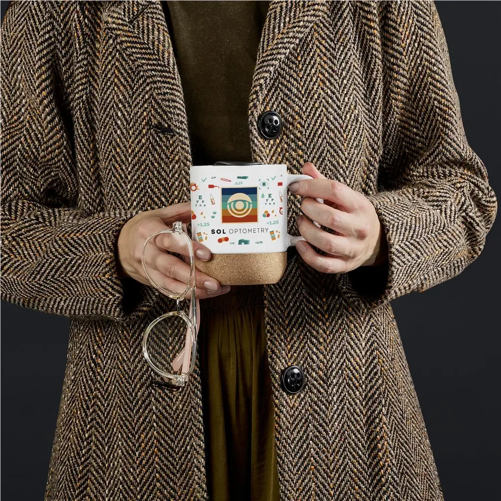 Serendipio Sienna Cork & Ceramic Sublimation Coffee Mug