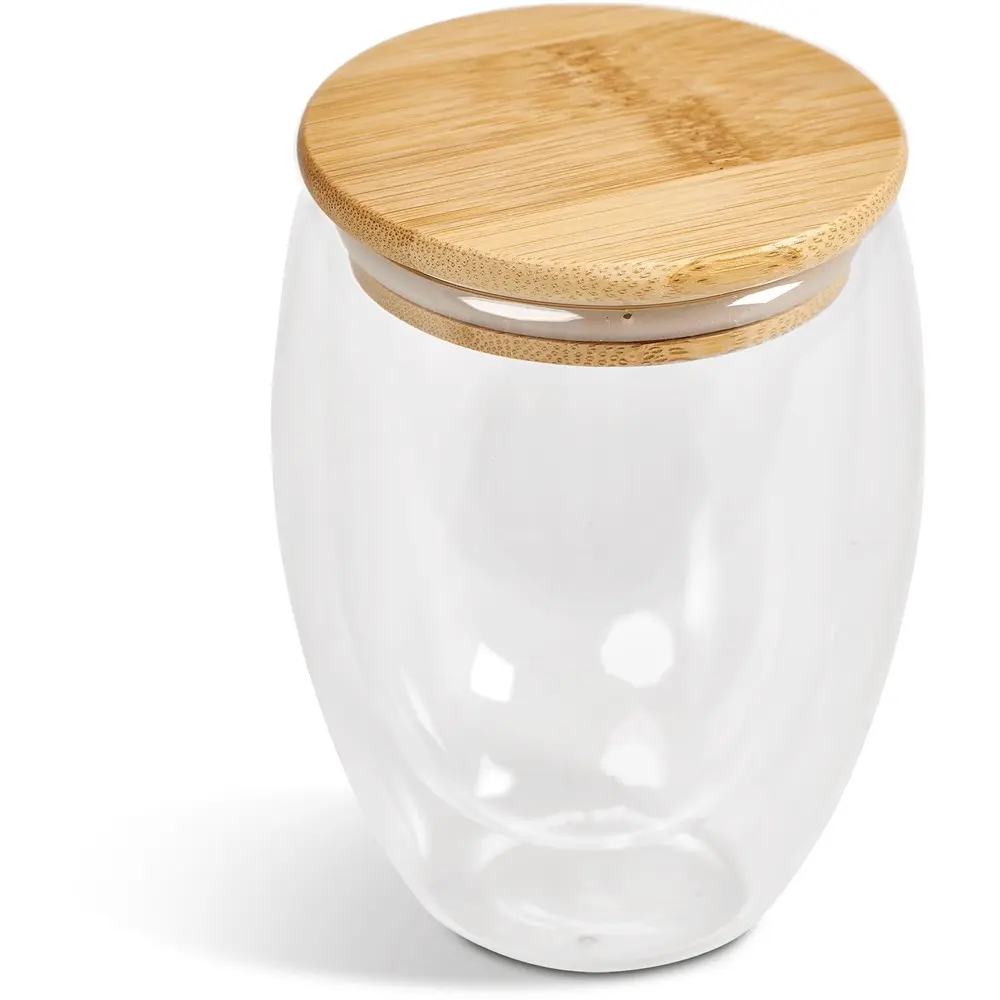 Okiyo Moco Glass & Bamboo Double-Wall Cup