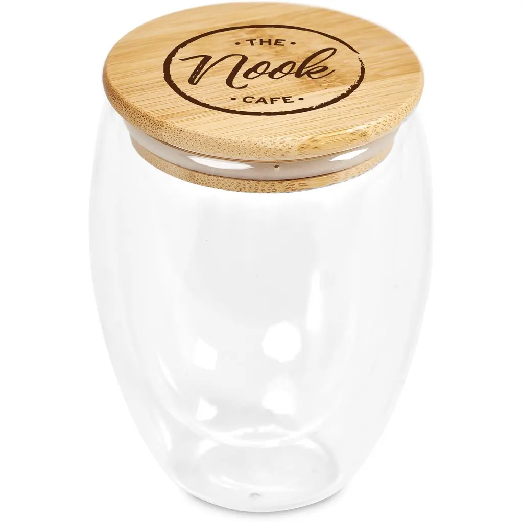 Okiyo Moco Glass & Bamboo Double-Wall Cup