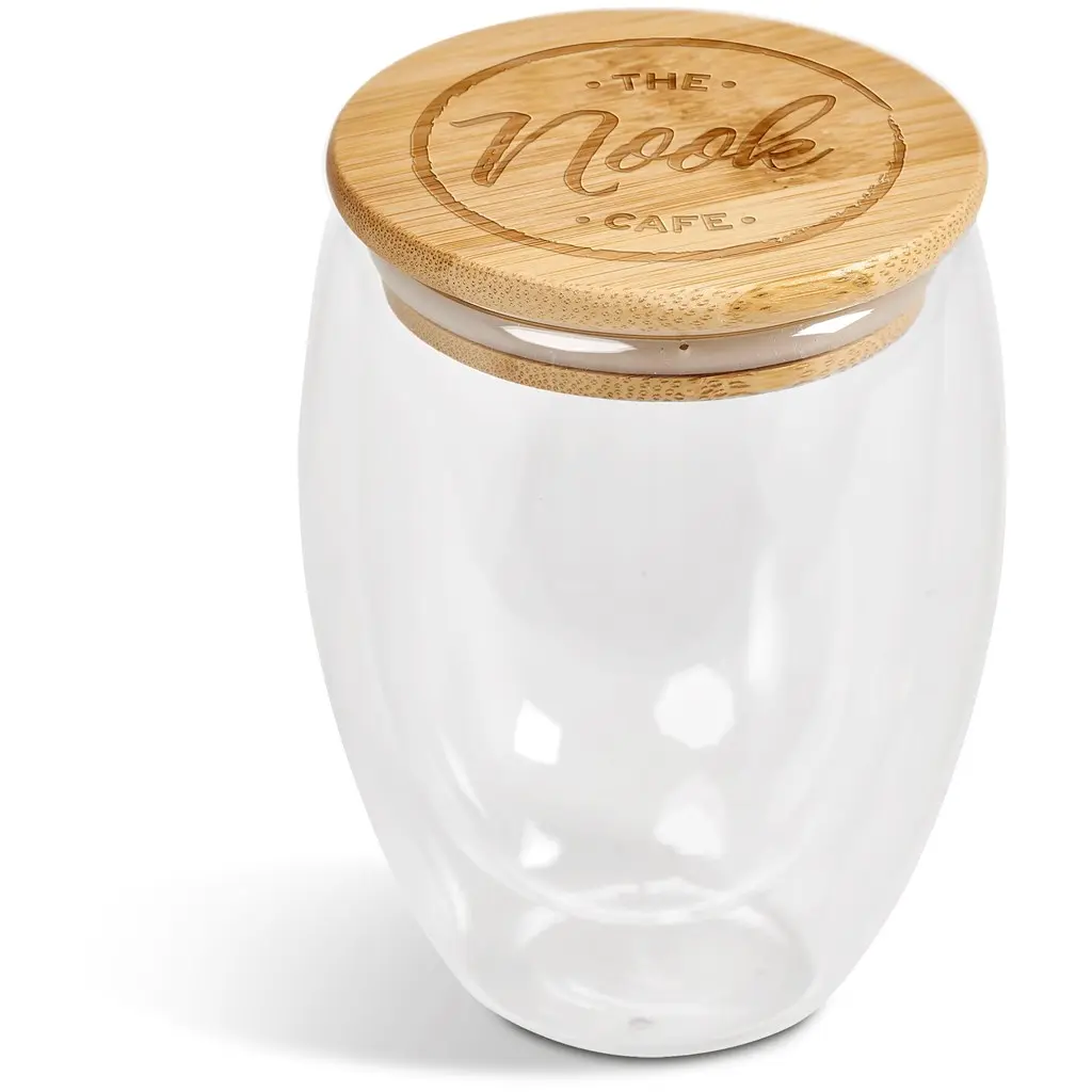 Okiyo Moco Glass & Bamboo Double-Wall Cup