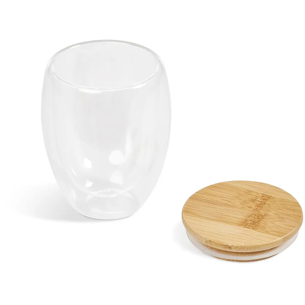 Okiyo Moco Glass & Bamboo Double-Wall Cup