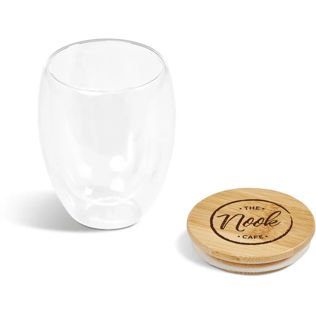Okiyo Moco Glass & Bamboo Double-Wall Cup