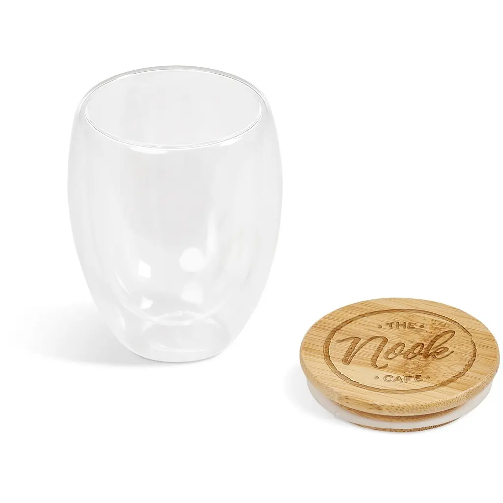 Okiyo Moco Glass & Bamboo Double-Wall Cup